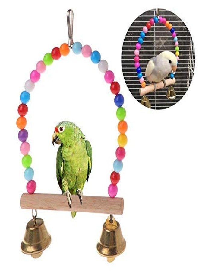 Sage Square Natural Wood Hanging Swing Toy for Small & Medium Birds Love Birds, Parrot, African Grey - Image 3